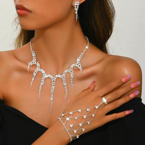 Mesing Nakit Set, pozlaćen, različitih stilova za izbor & za žene & s Rhinestone, Prodano By Set