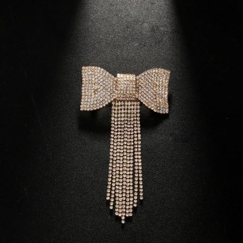 Brass Bowkont Hair Clip for woman & with rhinestone Sold By PC