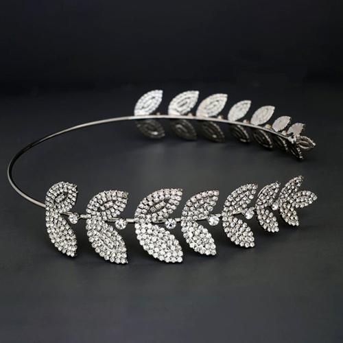 Hair Bands Brass for woman & with rhinestone silver color Sold By PC