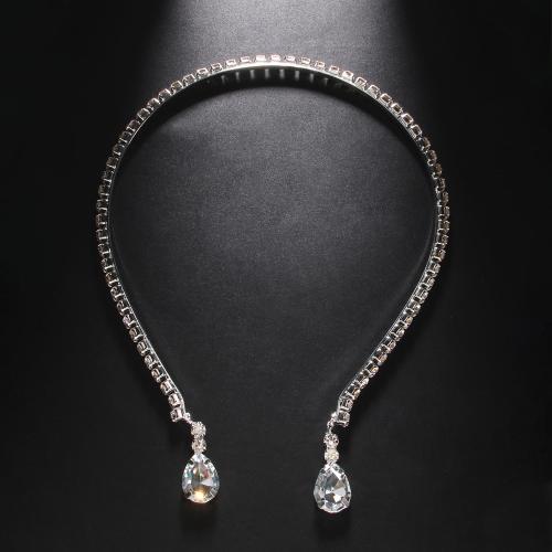 Hair Bands Brass for woman & with rhinestone silver color Sold By PC