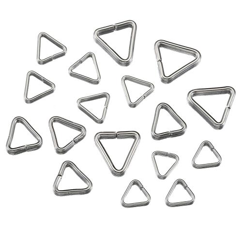 304 rustfrit stål lukket øsken, Triangle, du kan DIY & forskellig størrelse for valg, oprindelige farve, 100pc'er/Bag, Solgt af Bag