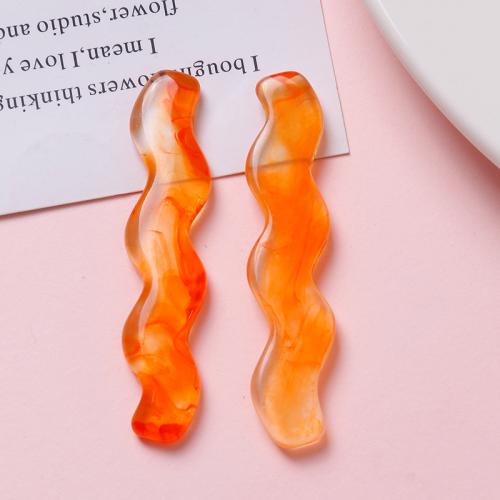 Haar Clip Bevindingen, Hars, gepolijst, DIY, meer kleuren voor de keuze, 65x11mm, Verkocht door PC