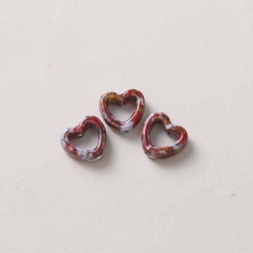 Porzellan Schmuckperlen, Herz, DIY, keine, 13x12mm, verkauft von PC