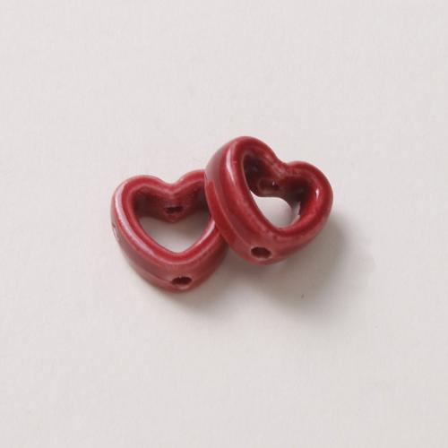 Porcelain Jewelry Beads Heart polished DIY Sold By PC