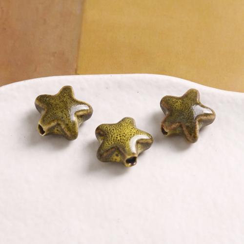 Porslin Smycken Pärlor, Star, DIY, fler färger för val, 15x15mm, Säljs av PC