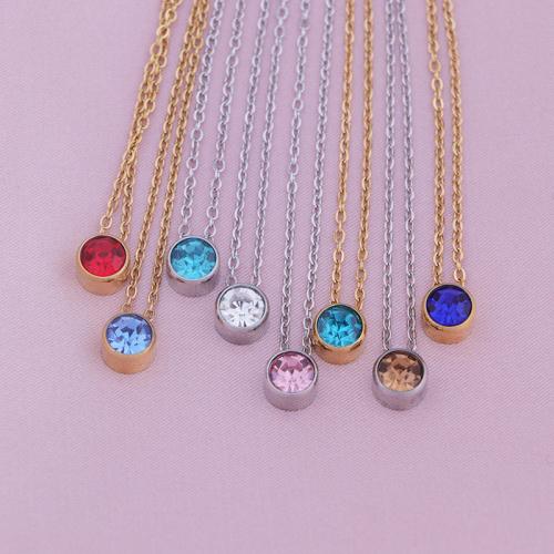 Stainless Steel Jewelry Necklace 304 Stainless Steel with Crystal with 5cm extender chain fashion jewelry & for woman 7.50mm Length Approx 40 cm Sold By PC