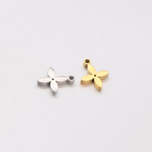 Stainless Steel Pendants 304 Stainless Steel Four Leaf Clover DIY Sold By PC