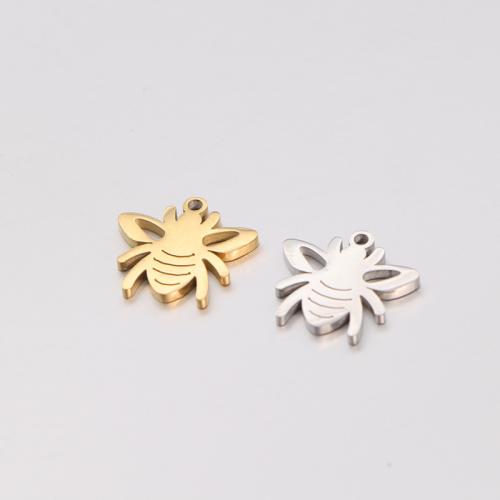 Állati rozsdamentes acél Medálok, 304 rozsdamentes acél, Méh, csiszolt, DIY, több színt a választás, 12x13mm, Által értékesített PC