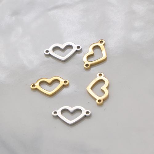 Stainless Steel Connector 304 Stainless Steel Heart hand polished DIY Sold By PC