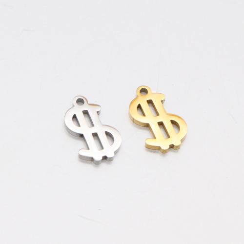 Stainless Steel Pendants 304 Stainless Steel Dollar Sign hand polished DIY Sold By PC