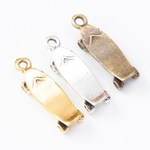 Zinc Alloy Pendler, Skateboard, forgyldt, du kan DIY, flere farver til valg, nikkel, bly & cadmium fri, 22x6x4mm, 200pc'er/Bag, Solgt af Bag