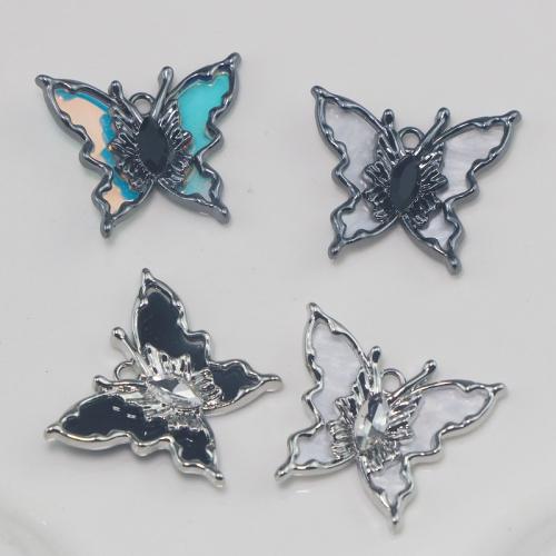 Zinc Alloy Animal Pendants Butterfly plated DIY & enamel nickel lead & cadmium free Sold By PC