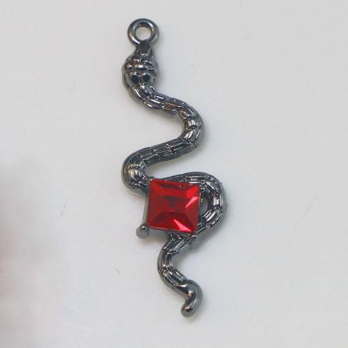 Colgantes de diamantes de imitación de la aleación de zinc, Serpiente, chapado en color de plata antigua, Bricolaje & con diamantes de imitación, libre de níquel, plomo & cadmio, 13x39x5.30mm, Vendido por UD