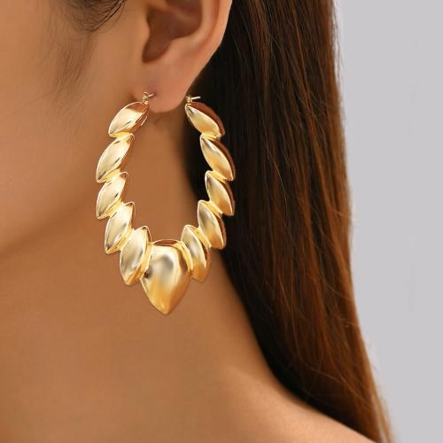 Iron Earring Leaf gold color plated for woman nickel lead & cadmium free Sold By Pair