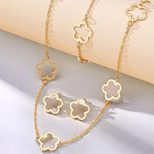 Jewelry Sets Iron Flower gold color plated for woman nickel lead & cadmium free Sold By Set