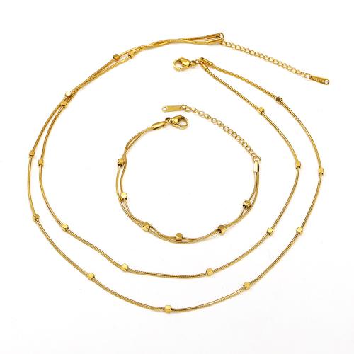 Jewelry Sets Titanium Steel gold color plated fashion jewelry golden Sold By PC