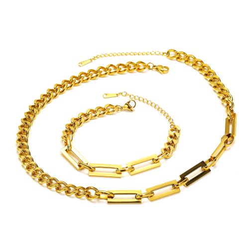 Jewelry Sets Titanium Steel gold color plated fashion jewelry golden Sold By PC