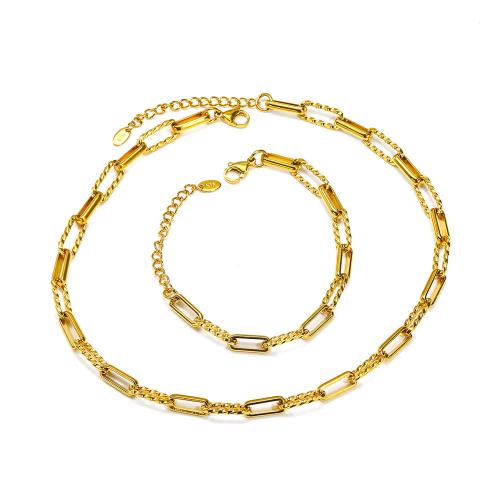 Jewelry Sets Titanium Steel gold color plated fashion jewelry golden Sold By PC