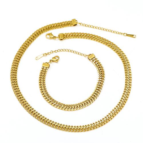 Jewelry Sets Titanium Steel gold color plated fashion jewelry golden Sold By PC