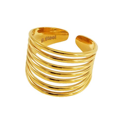 Stainless Steel Finger Ring 304 Stainless Steel 18K gold plated & for woman & hollow Sold By PC