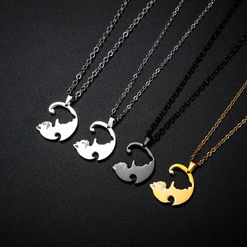 Stainless Steel Jewelry Necklace 304 Stainless Steel plated Unisex & two tone Sold By Pair