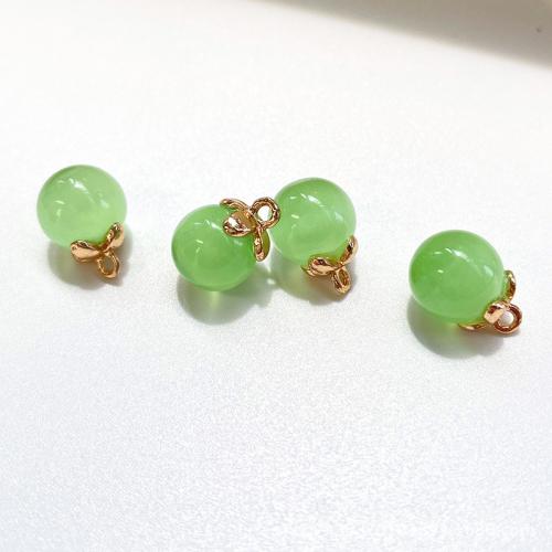 Lampwork Shank Button with Brass DIY green Sold By PC