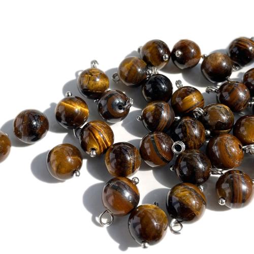 Tiger Eye Shank Button, s Mesing, možete DIY, braon, Prodano By PC