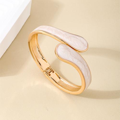 Zinc Alloy Bangle Smykker, forgyldt, for kvinde & emalje, flere farver til valg, Solgt af PC