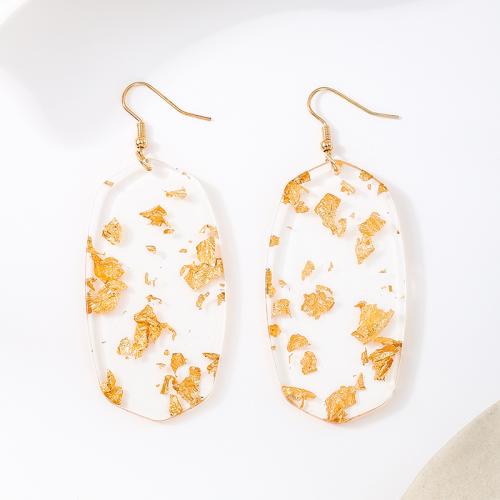 Zinc Alloy Drop Earrings with Acrylic plated for woman gold Sold By Pair