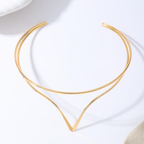 Collar de Cuello, aleación de zinc, chapado, para mujer, dorado, Vendido por UD