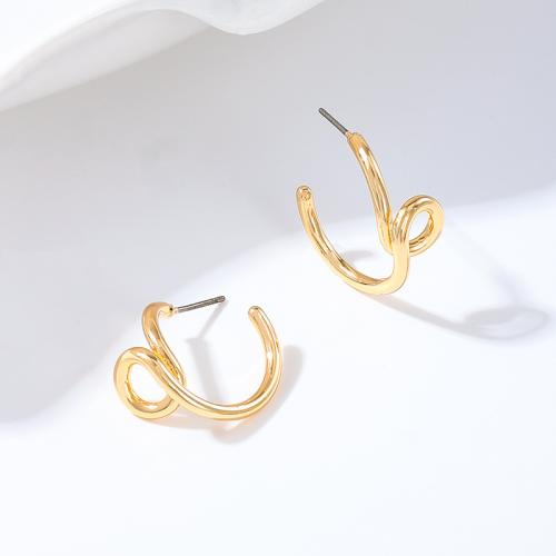 Lo zinco in lega Stud Earring, lega in zinco, placcato, per la donna, oro, Venduto da coppia