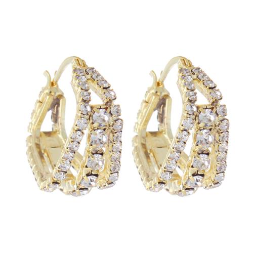 Zinc Alloy Drop Earrings plated micro pave cubic zirconia & for woman gold Sold By Pair