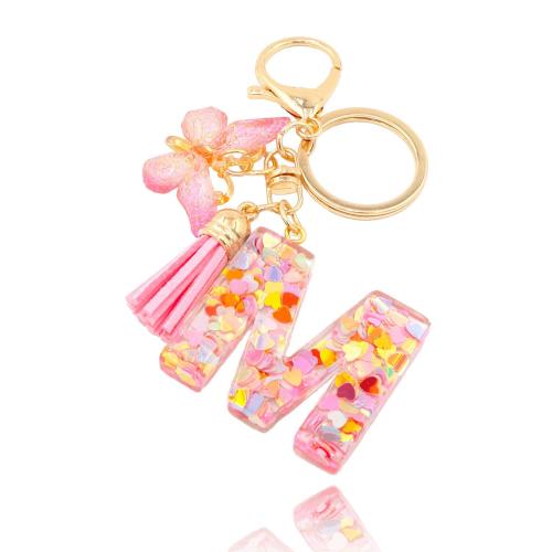 Bag Purse Charms Keyrings Keychains Resin with Sequins portable & multifunctional pink Sold By PC