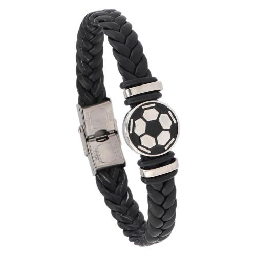 PU cavo bracciali, with 304 acciaio inox & lega in zinco, Vintage & per l'uomo, nessuno, Venduto da PC