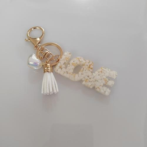 Resin Key Clasp with Sequins & Gold Foil & Zinc Alloy portable & multifunctional & epoxy gel Sold By PC