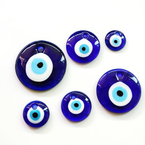 Evil Eye Anhänger, Glas, DIY & verschiedene Größen vorhanden, blau, verkauft von PC