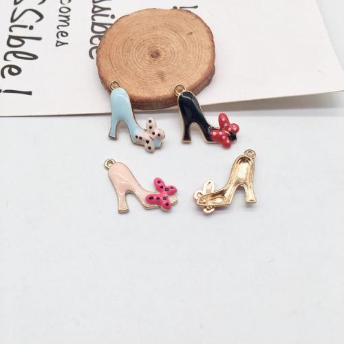 Zinc Alloy Shoes Pendants gold color plated DIY & enamel Sold By Bag