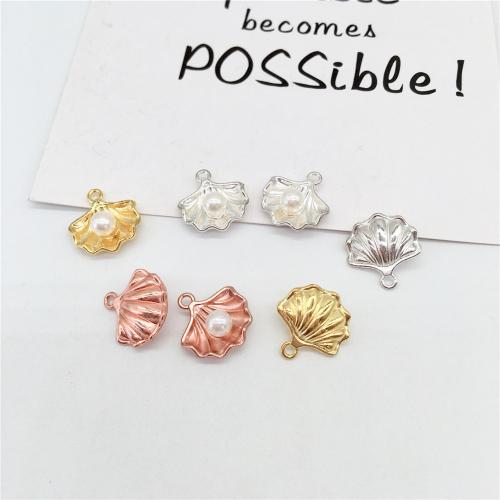 Zinc Alloy Pendants with Plastic Pearl Shell plated DIY Sold By Bag