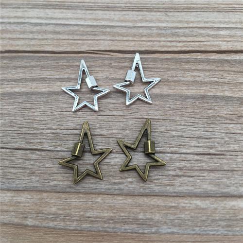 Cink Alloy Star Privjesak, Zvijezda, pozlaćen, možete DIY, više boja za izbor, 23x19.50mm, 100računala/Torba, Prodano By Torba