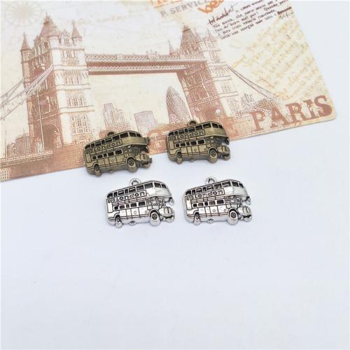 Vehicle Shaped Zinc Alloy Pendants Bus plated DIY Sold By Bag