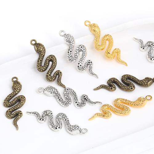 Zinc Alloy Animal Pendler, Snake, forgyldt, du kan DIY, flere farver til valg, 15x43x5mm, 100pc'er/Bag, Solgt af Bag