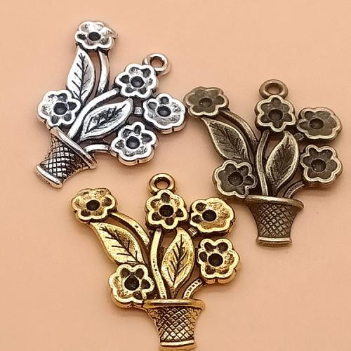 Sinc Alloy Flower Pendants, plátáilte, DIY, dathanna níos mó le haghaidh rogha, 27x23mm, 100ríomhairí pearsanta/Mála, Díolta De réir Mála