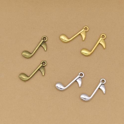 Cink ötvözet Medálok, Music Note, galvanizált, DIY, több színt a választás, 24x11x3mm, 100PC-k/Bag, Által értékesített Bag