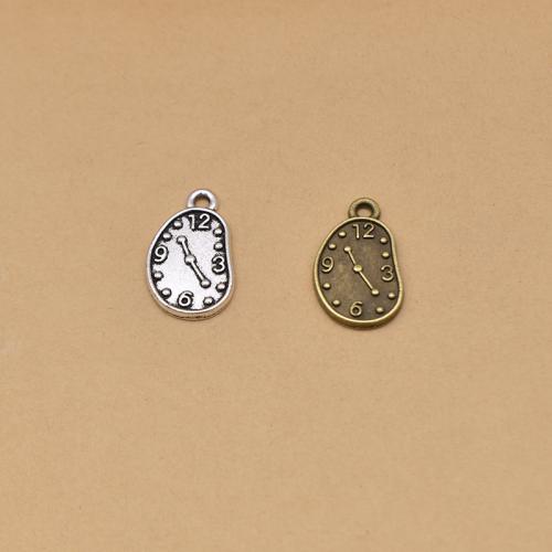 Ciondoli in lega di zinco, lega in zinco, orologio, placcato, DIY, nessuno, 22x13mm, 100PC/borsa, Venduto da borsa