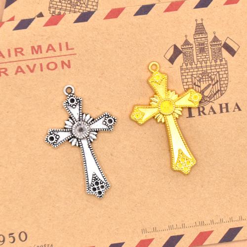 Zinc Alloy Cross Přívěsky, Zinek, Kříž, á, DIY, více barev na výběr, 32x24x3mm, 100PC/Bag, Prodáno By Bag