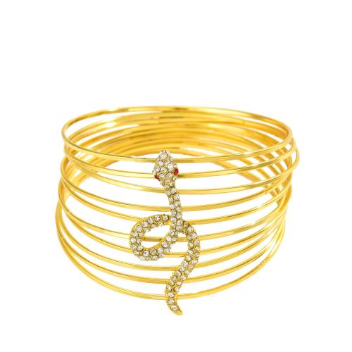 Zinc Alloy Bangle fashion jewelry & multilayer & for woman & with rhinestone golden Inner Approx 70mm Sold By PC