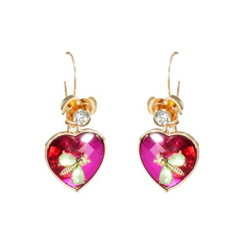 Zinc Alloy Drop Earrings fashion jewelry & for woman & with rhinestone Sold By Pair