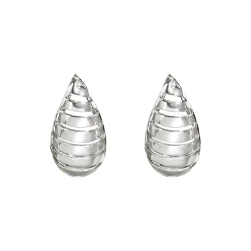 سبائك الزنك مربط القرط, دمعة, مجوهرات الموضة & للمرأة, فضة, 30x16mm, تباع بواسطة زوج