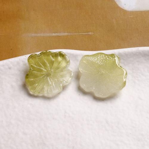 Haaraccessoires DIY bevindingen, Glas, Lotus Leaf, gepolijst, meer kleuren voor de keuze, 20x20mm, Verkocht door PC