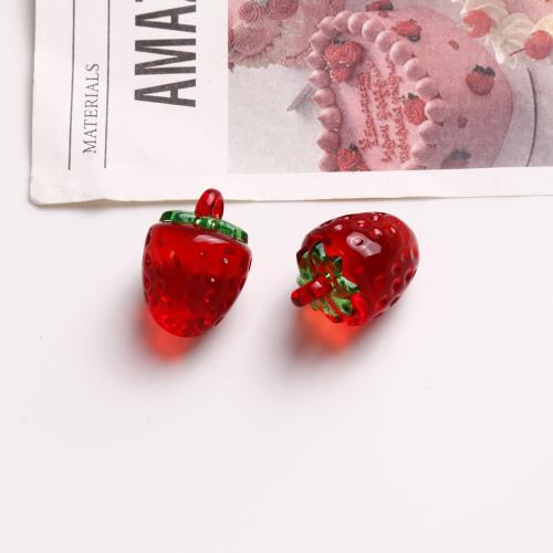 Acrylic Pendants Strawberry polished DIY Sold By PC